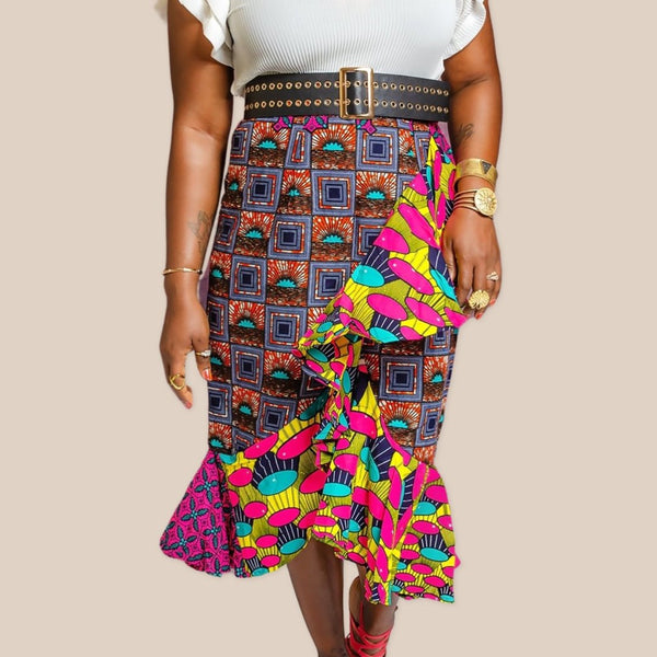 Aminata Print Midi Skirt Skirts - Leone Culture