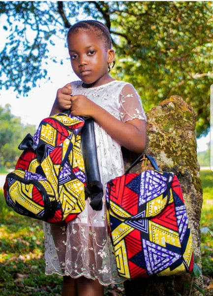 African wax Backpack with 2024 banana bag best for school kids