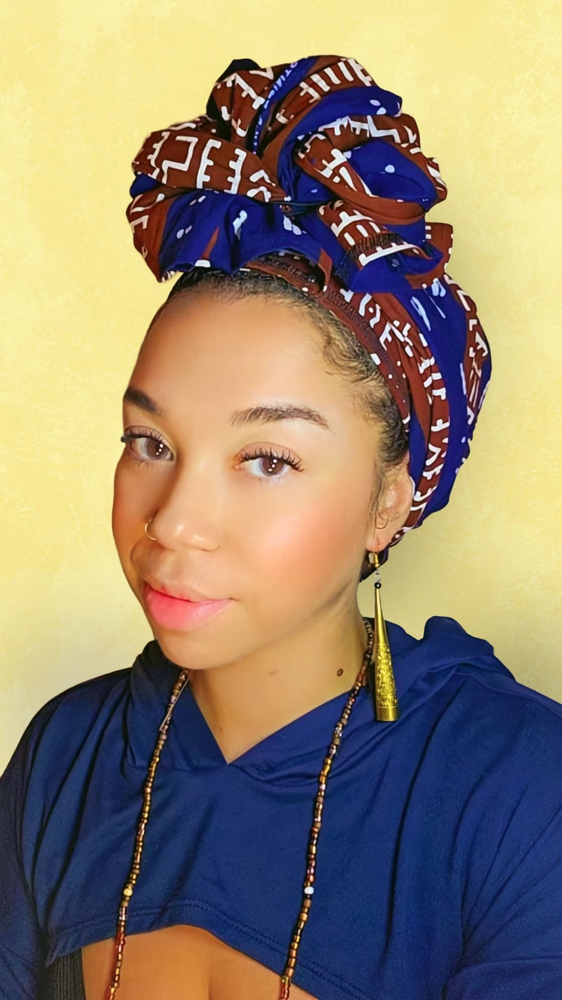 African Print Kente Headwrap Headwraps - Leone Culture