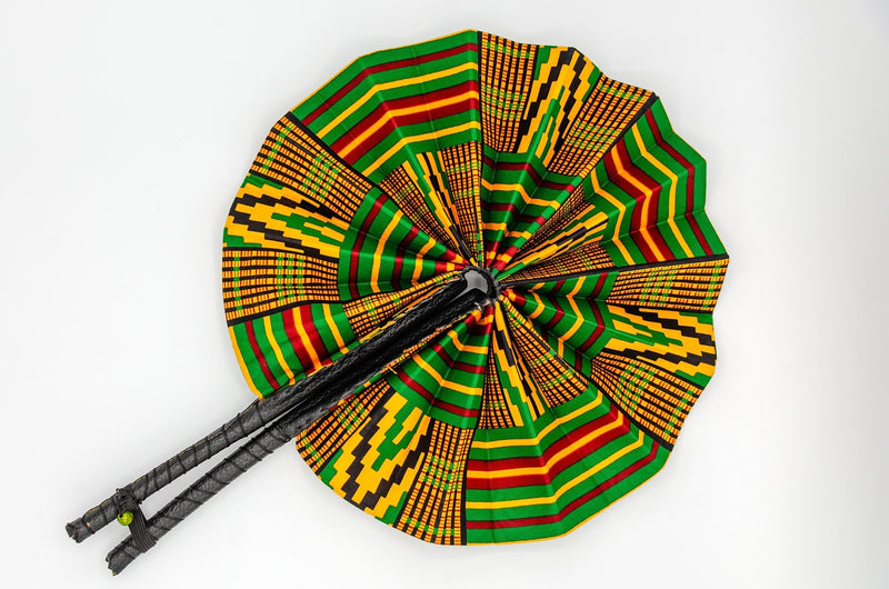 African Kente Fan Fabric fans - Leone Culture
