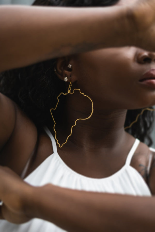 African Map Outline Earring earrings - Leone Culture