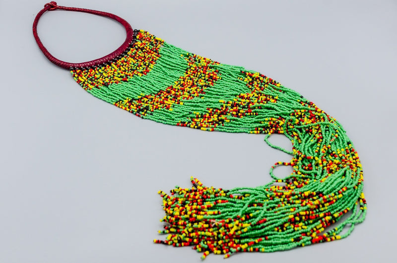 African Multi strands Beaded Necklace Necklace - Leone Culture