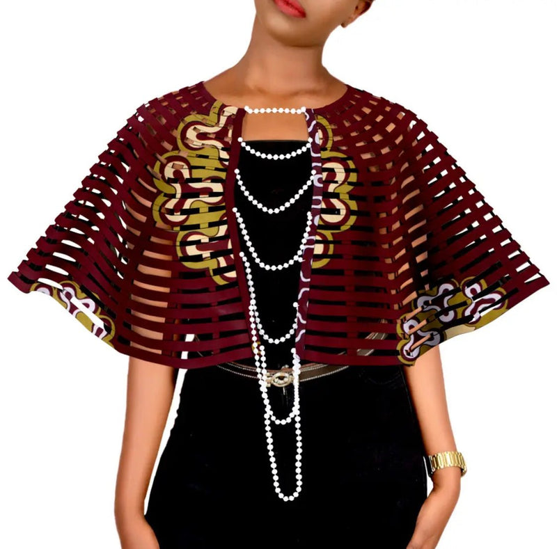 African Net Laced Shawl Collar Necklace - Leone Culture