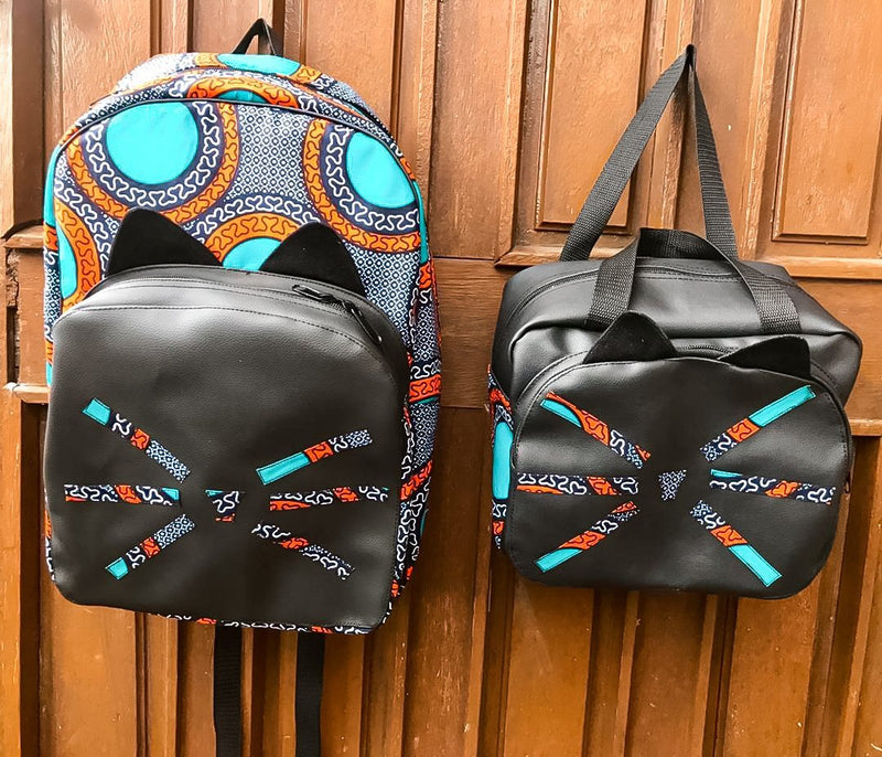 Nanda African Print Kids Backpack Set Backpacks - Leone Culture