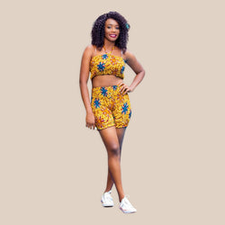 Agatha African Print Top And Short Set (ON SALE) Top - Leone Culture