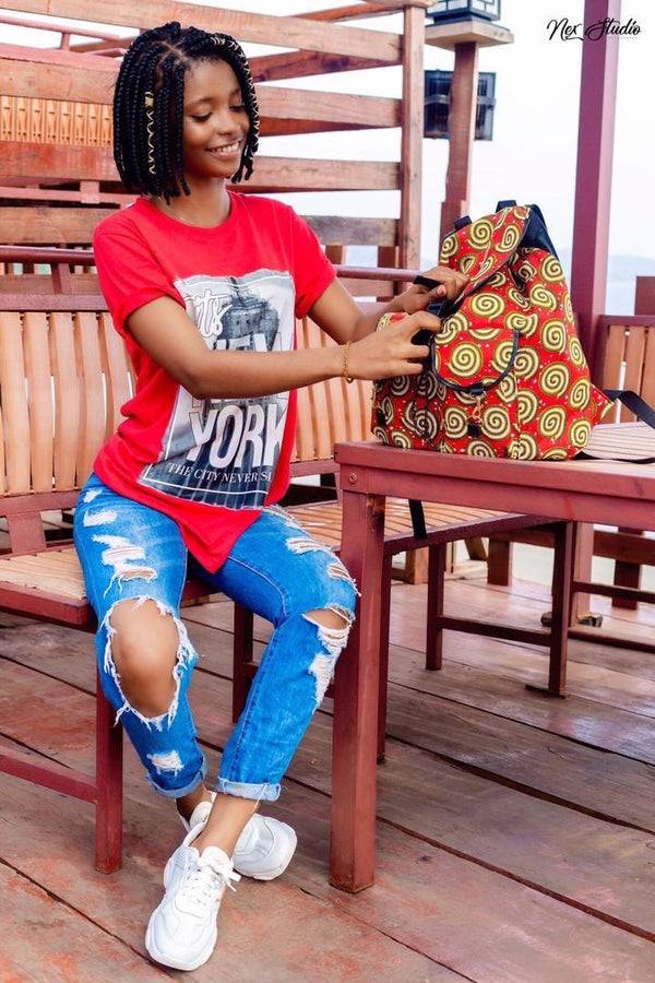 Al African Print Backpack Backpacks - Leone Culture