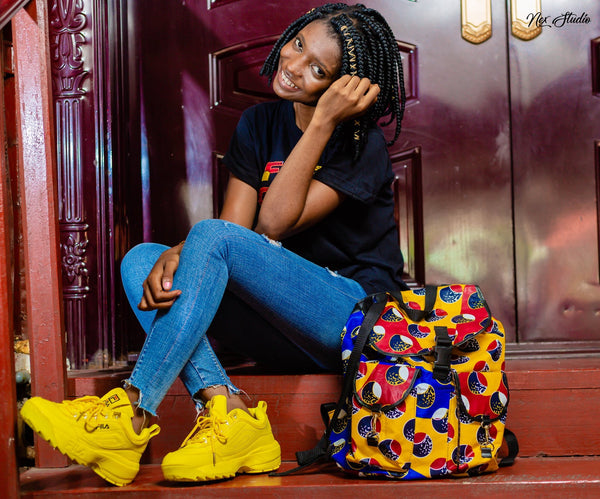Nanda African Print Kids Backpack Set Backpacks - Leone Culture