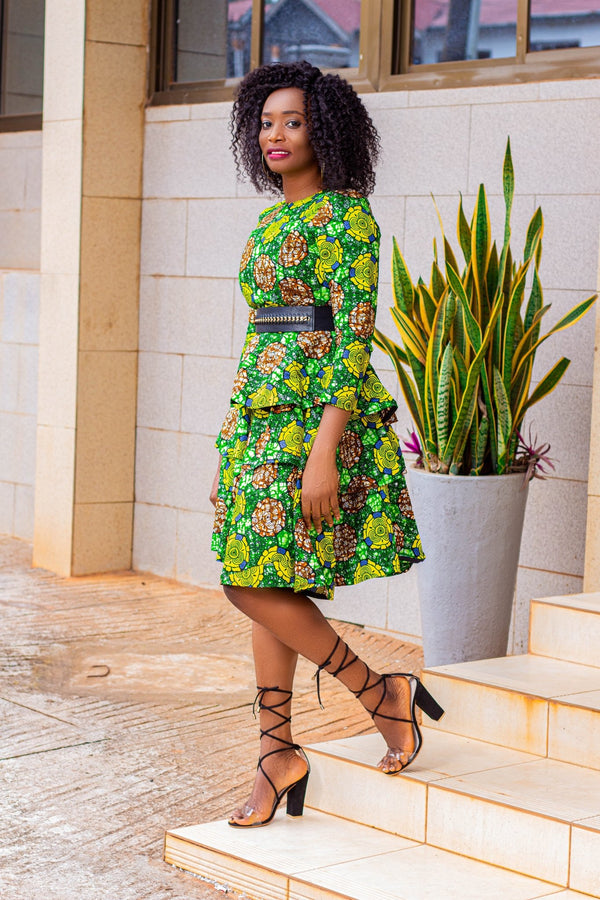 Arias African Print Dress Dress - Leone Culture