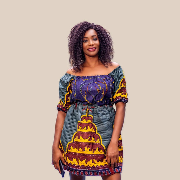 Ayano African Print Dress dress - Leone Culture
