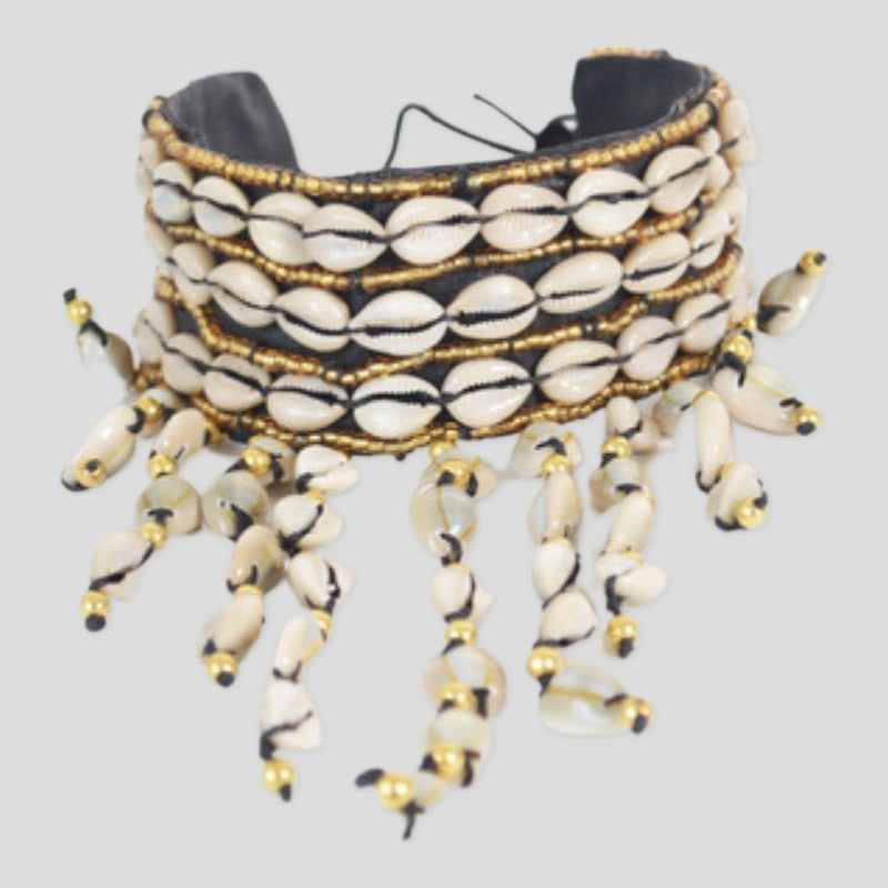 Cowrie Shell Tribal Necklace Necklace - Leone Culture