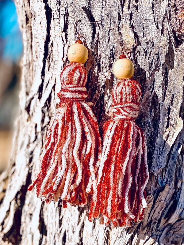 Handmade Yarn Tassel Earrings - Leone Culture
