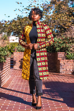 Jae Embroidered African Print Shirt Dress - Leone Culture