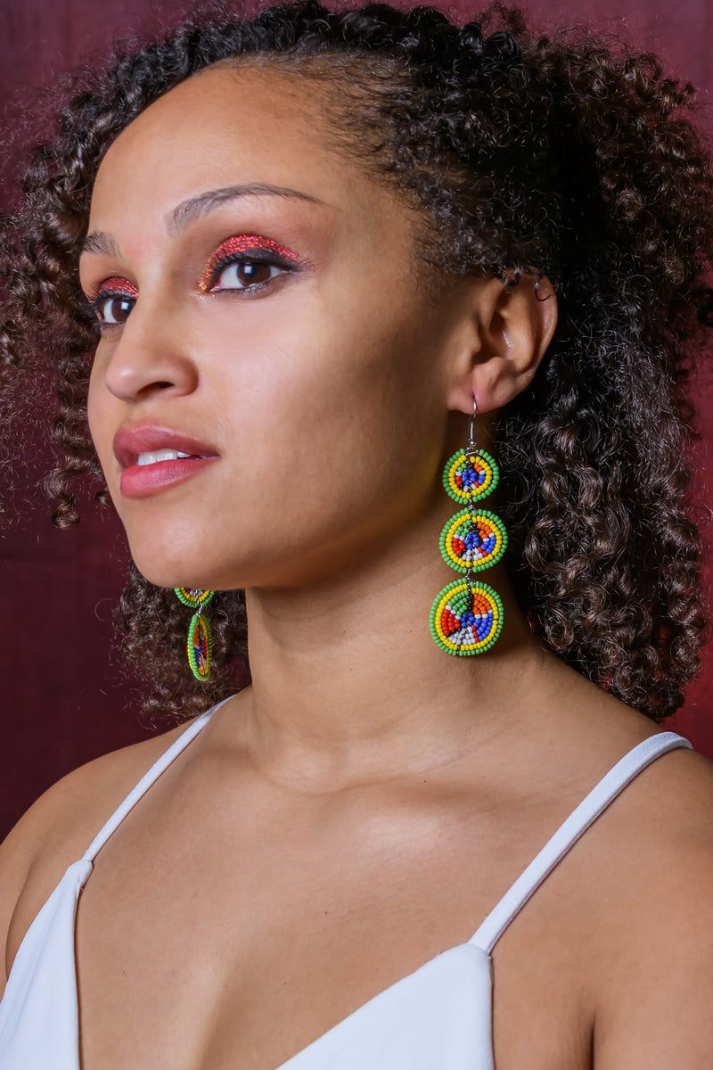 Masai Beaded Earrings Earrings - Leone Culture