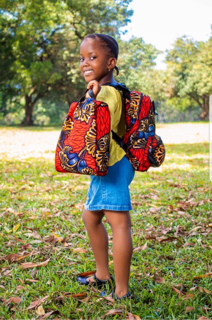Nanda African Print Kids Backpack -Set- Backpacks - Leone Culture