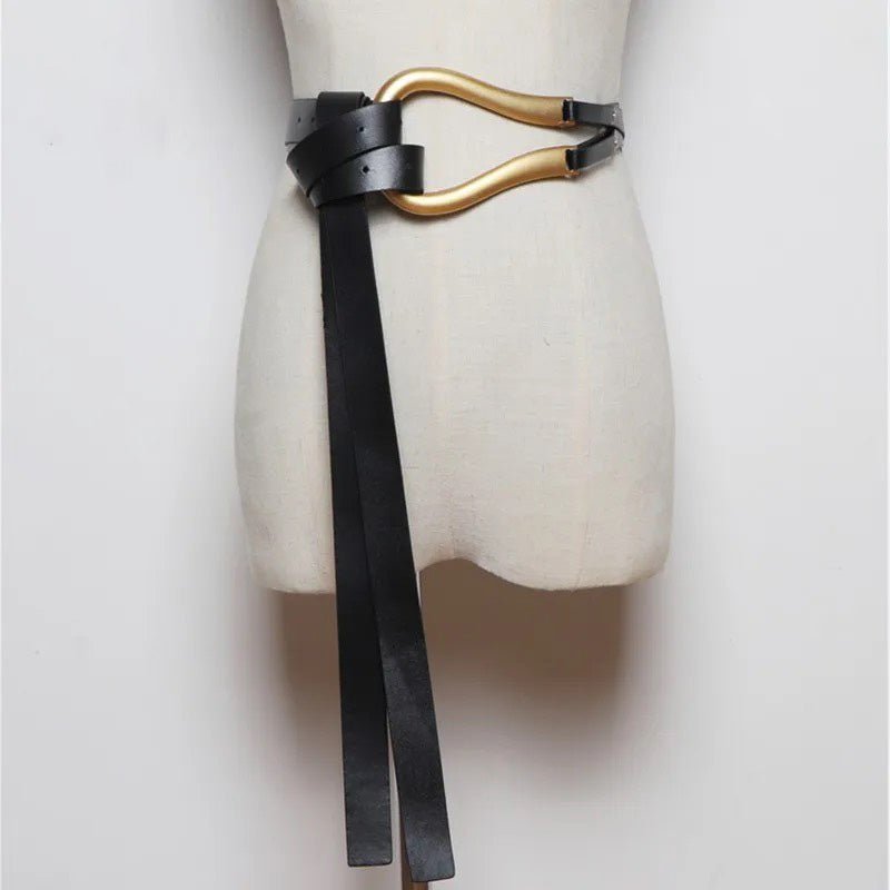 Personality Glamour Leather Tie Belt - Leone Culture