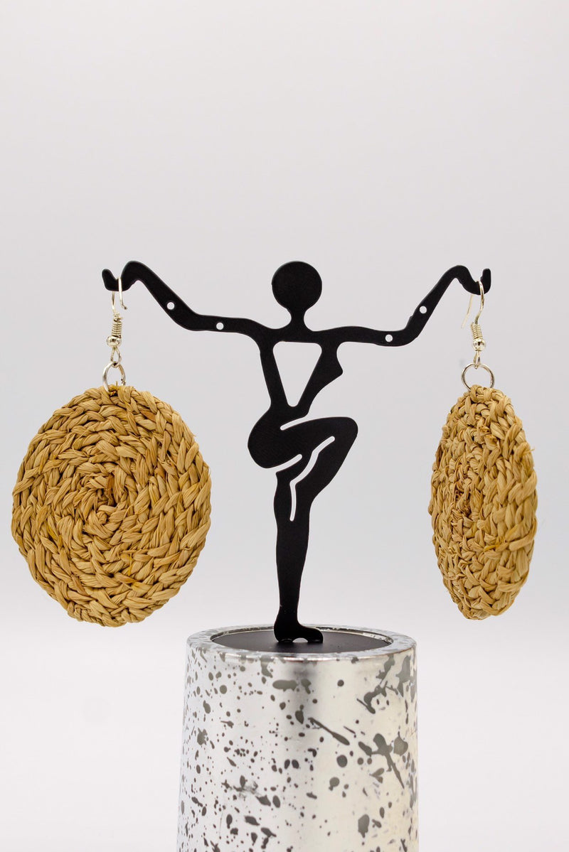 Raffia woven Earrings earrings - Leone Culture