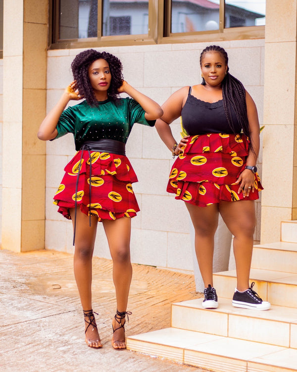 Ada African Print Midi Skirt Skirt - Leone Culture