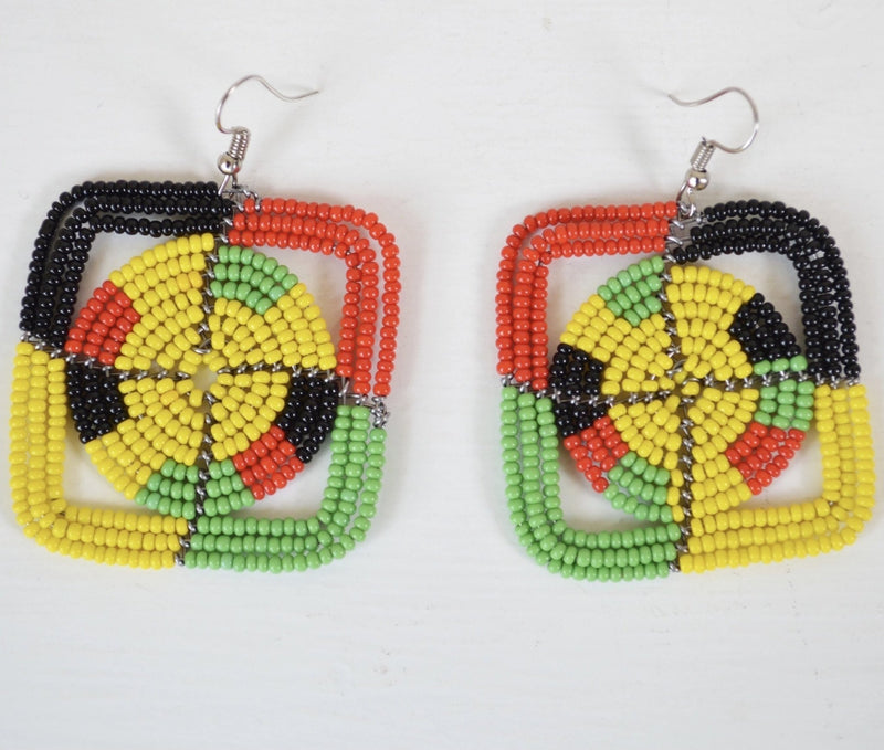 Zulu Beaded Earrings earrings - Leone Culture